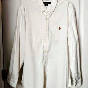 U.S.Polo Assn Mens White Button Down SZ L